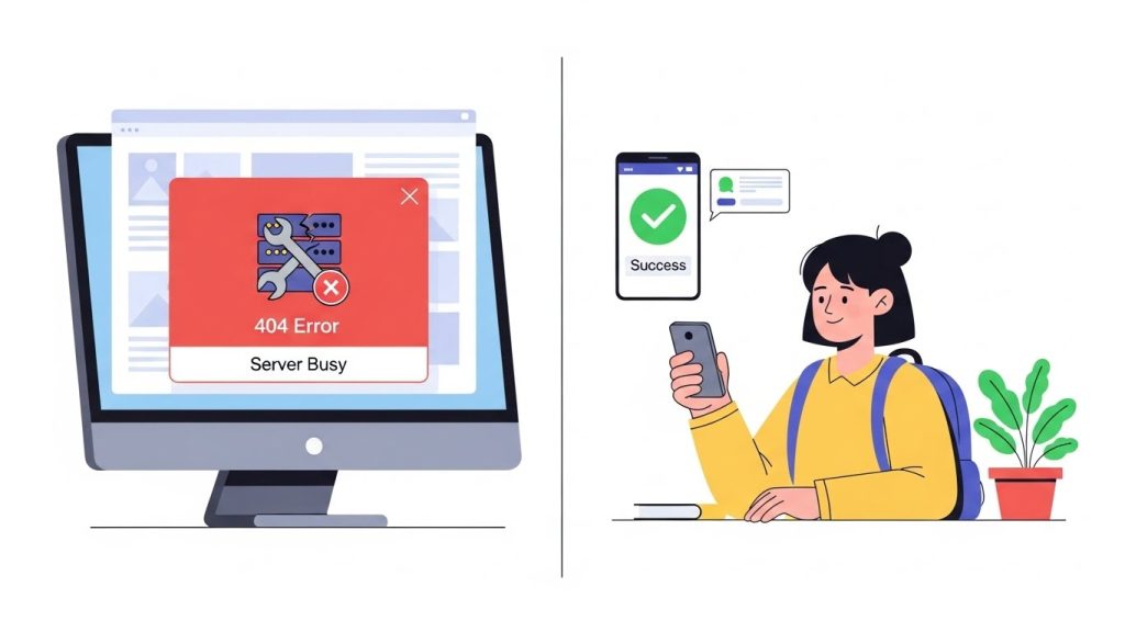 Troubleshooting common Massar login errors like server overload and incorrect password issues.