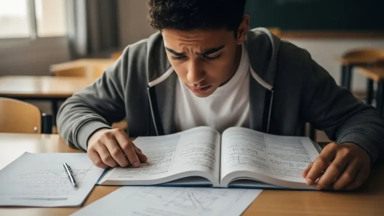 تلميذ مغربي يشعر بالحيرة أثناء المذاكرة يفكر في إعادة التوجيه المدرسي