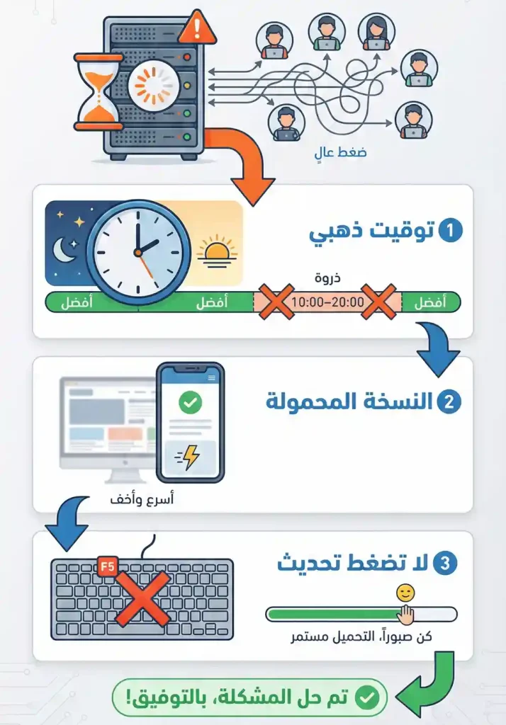 التعامل مع بطء الموقع أثناء فترة النتائج